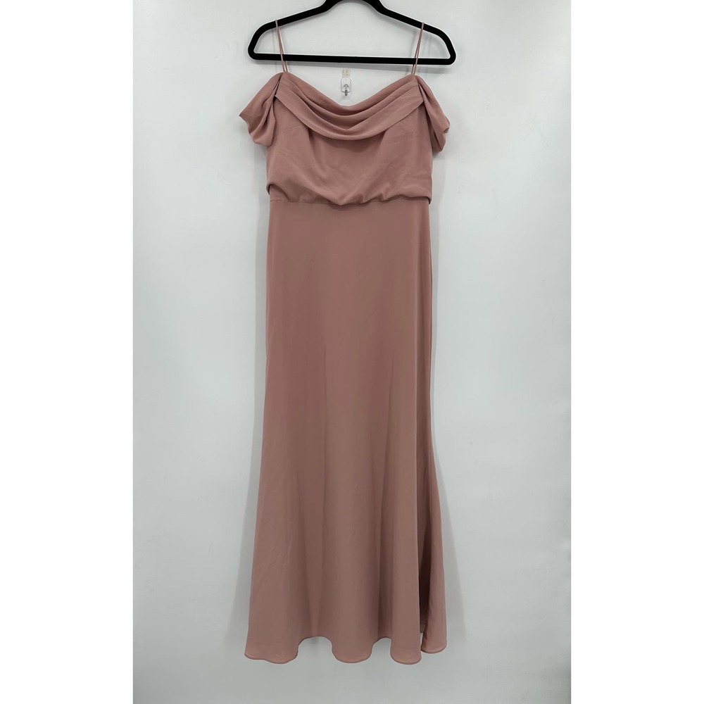 Jenny Yoo Bridesmaid Dress Off the shoulders maxi dress Size 8 Pink - Picture 2 of 6